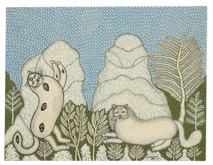 Os gatos na neve de Morris Hirshfield