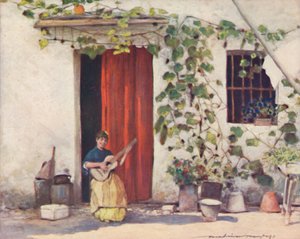 Um pátio, Sevilha, 1903. de Mortimer L Menpes