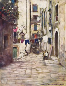 Uma rua em Nápoles, 1903 de Mortimer L Menpes