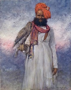 Um Falcão de Rajgarh (cor litho) de Mortimer Ludington Menpes