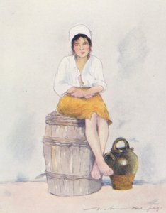 Um pequeno carregador de água (litografia a cores) de Mortimer Ludington Menpes