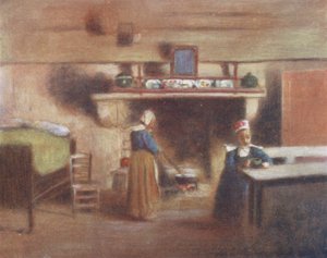 Uma refeição solitária (litografia a cores) de Mortimer Ludington Menpes