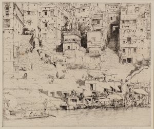 Cidade no Ganges (gravura) de Mortimer Ludington Menpes