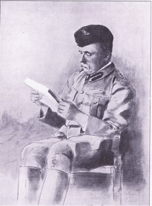Coronel francês, ilustração de After Pretoria: The Guerilla War, 1902 de Mortimer Ludington Menpes