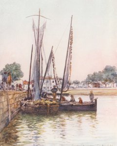 Barcos de pesca, Concarneau (litografia a cores) de Mortimer Ludington Menpes