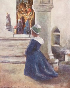 Na Igreja (litografia a cores) de Mortimer Ludington Menpes