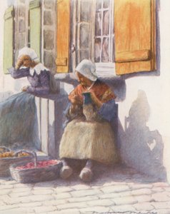 No cais de Pont-Aven (litografia a cores) de Mortimer Ludington Menpes