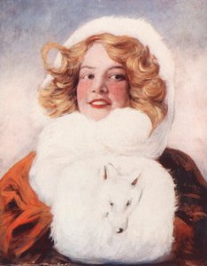 Crianças do Mundo: Canadiana, Trixy (litografia a cores) de Mortimer Ludington Menpes