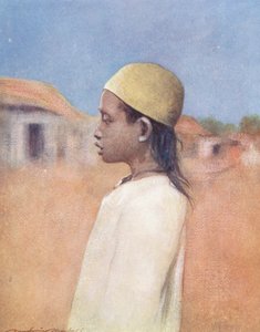 Crianças do Mundo: Cingalês, manhã cedo (litografia a cores) de Mortimer Ludington Menpes
