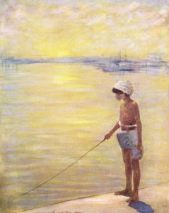 As crianças do mundo: Cingalês, Pesca (litografia a cores) de Mortimer Ludington Menpes