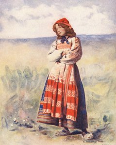 As crianças do mundo: Russo, à espera (litografia a cores) de Mortimer Ludington Menpes