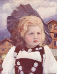 As crianças do mundo: Suíça, um bebé de Interlaken (litografia a cores) de Mortimer Ludington Menpes