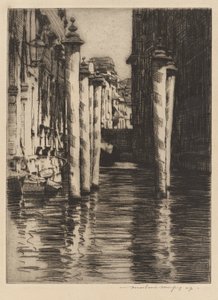 Um canal estreito, Veneza de Mortimer Menpes