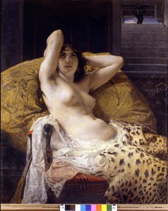 Cleópatra (-69 - - -30). Pintura de Mosè Bianchi. Século XIX Milão Civica raccolta d