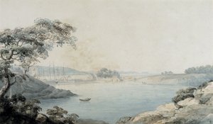 Port Penrhyn (aguarela e lápis sobre papel)