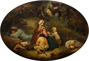 Ciganos em uma paisagem, 1804. de Moses Haughton