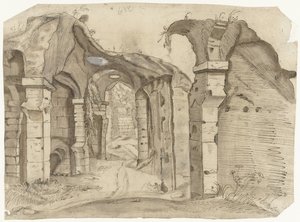 Caminho através do Coliseu, Roma de Moses ter Borch (manner of)