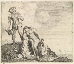 Bacchus encontra Ariadne em Naxos de Moyses van Wtenbrouck