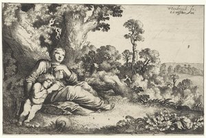 Hagar e Ishmael no deserto de Moyses van Wtenbrouck