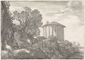 Paisagem com o Templo de Vesta Paisagens da Arcádia (título da série) de Moyses van Wtenbrouck