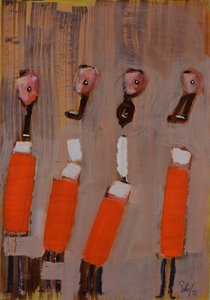 Figuras abstratas em laranja de Mr PETTO