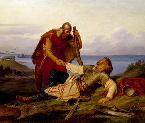 Hjalmar se despede de Örvar-Oddr após a Batalha de Samsø, 1866.