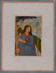 Anjo, depois de 1675 (wc no papel) de Mughal School