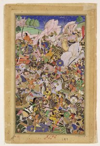 Batalha de Bundi, do Akbarnama, c.1590