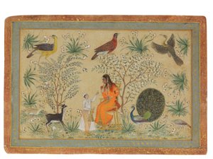 Mulher nobre em um jardim, c.1740 de Mughal School