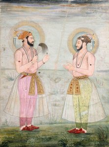 Retratos do príncipe Dara Shikoh e do príncipe Sulaiman Shikoh Nimbate, c.1665 de Mughal School