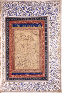 Matança de Rustem Arjang Div, c.1630 de Mughal School