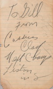Autógrafo escrito por Cassius Clay, 1963. de Muhammad Ali