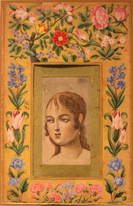 Pintura de uma jovem beleza, Irã, 1740-50s. de Muhammad Sadiq