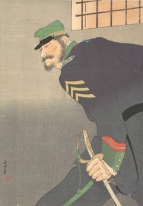 Print, [soldado com espada], c. 1906. de Munakata