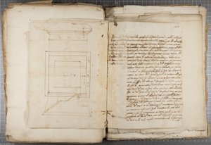 Carteira de desenhos de Mutio Oddi de Urbino e outros, p120, c.1635-40 (caneta e tinta no papel em volume encadernado) de Muzio Oddi