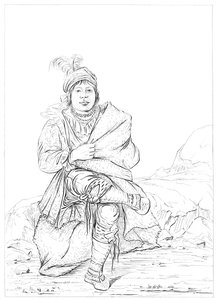 Nativo americano, fronteira ocidental norte, 1841. de Myers and Co