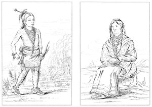 Nativos americanos, fronteira ocidental norte, 1841. de Myers and Co