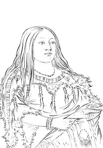 Retrato de uma mulher nativa americana, 1841. de Myers and Co