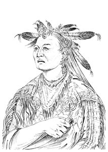 A Mão Sangrenta, um dos chefes da tribo Riccaree, 1841.