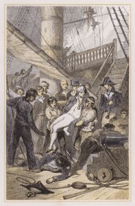 Morte de Nelson em Trafalgar (gravura colorida)