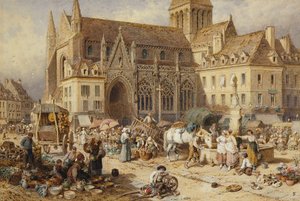 Na Gervaise, Falaise: Dia do Mercado, de Myles Birket Foster