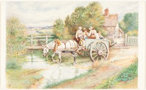 Crianças numa carroça de Myles Birket Foster