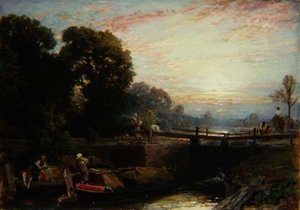 Fechadura ao pôr-do-sol de Myles Birket Foster