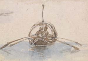 Um de um Grupo de Três Estudos de Gôndolas de Myles Birket Foster