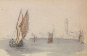 Um de um grupo de três estudos sobre o logótipo veneziano de Myles Birket Foster