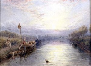 Paisagem do Rio (aguarela) de Myles Birket Foster