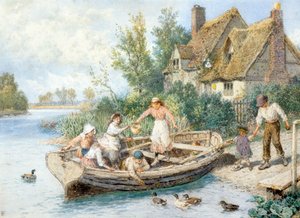 O Ferry (aguarela) de Myles Birket Foster