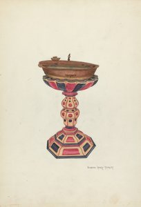 Pia batismal e suporte de N.H. Yeckley