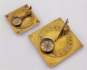 Dois relógios de sol horizontais móveis, Paris, c.1720 (bronze dourado)
