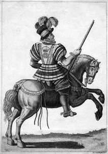 Yeoman da Guarda, participando da rainha Elizabeth I em um progresso de N. C. Goodnight